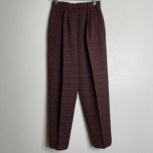 Mondi Wool Blend Trousers Geometric Print High Waist Vintage Made In Germany S